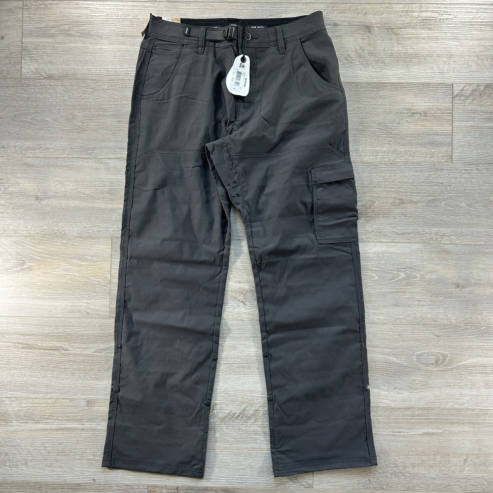 NWT Prana Zion II Pants 31x30‎ Stretch Relaxed Fit Cargo Dark Iron Straight